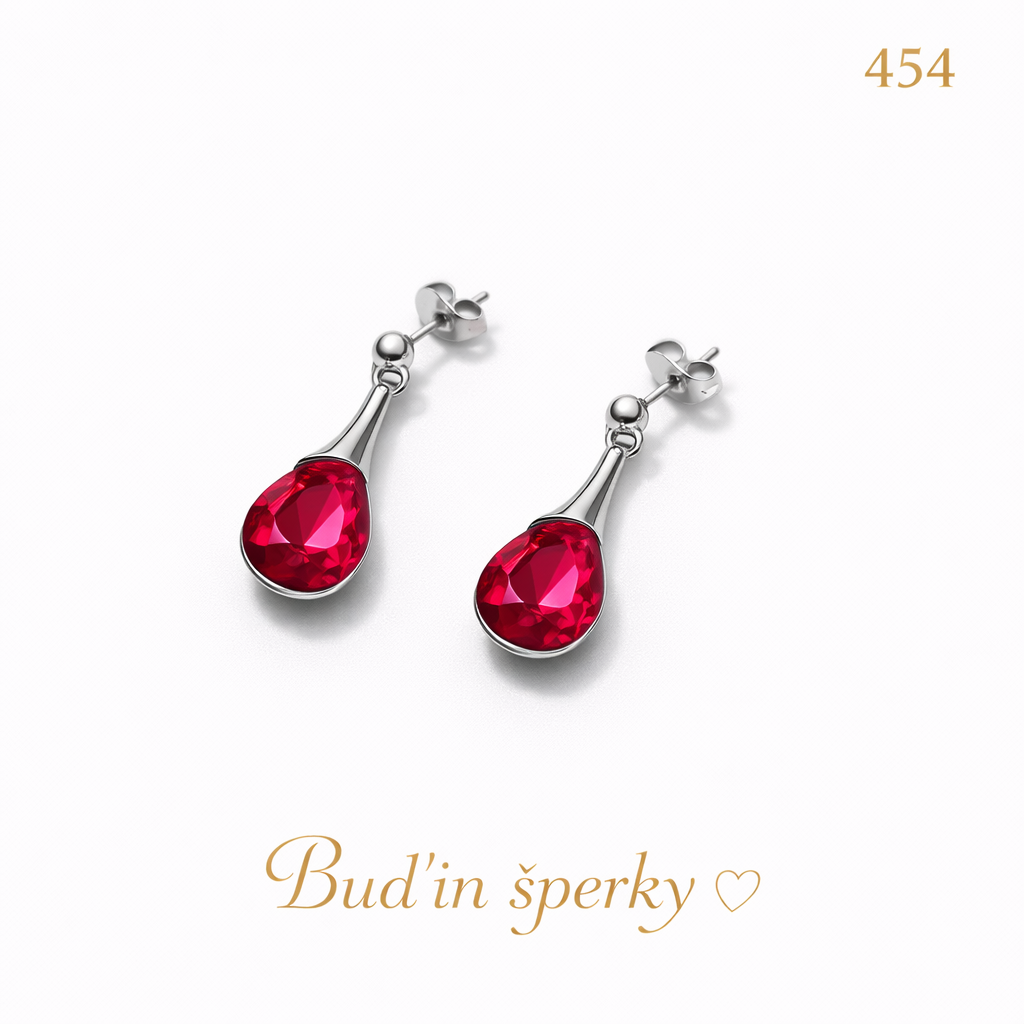 454 visací elegantní náušnice s růžovými krystaly