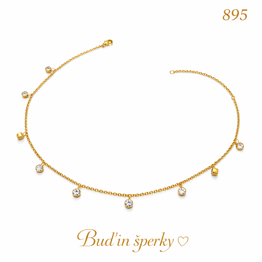 895 náhrdelník krystalky