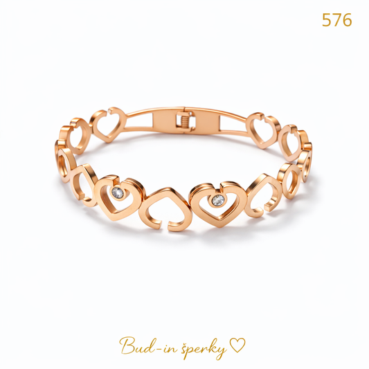 576 náramek srdce rose gold