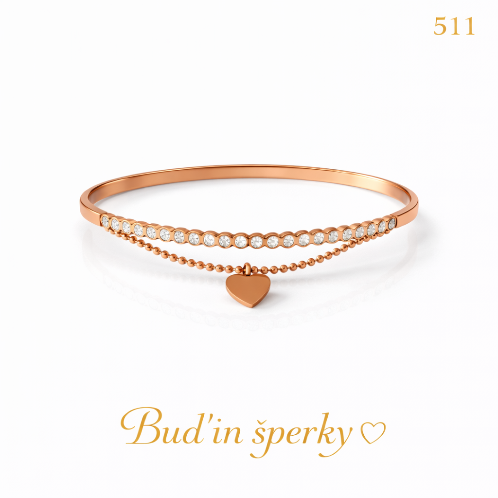 511 rose gold visací srdce